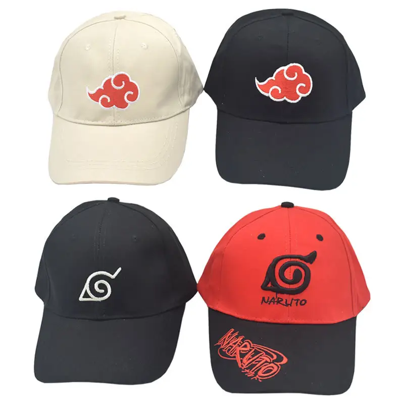 Cosplay Itachi Akatsuki Narutoes Printing Logo Adjustable Cotton Anime Baseball Cap Anime Red Cloud Hat