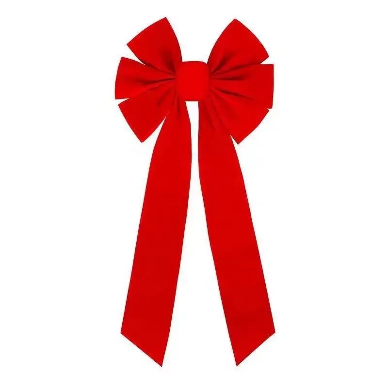 Large Christmas Bow for Wreath Red Black 34*17 inch Christmas Wreath Bows Red Velvet Wreath Bow for Front Door Decorative