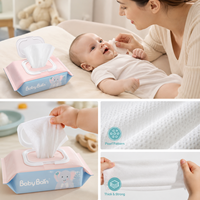 Échantillon Gratuit Lingettes Humides Écologiques pour Peaux Sensibles Marque Privée Désinfection Douce pH Équilibré