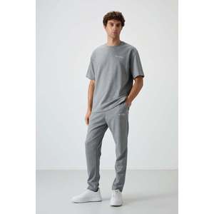 Conjunto Deportivo para Hombre en Algodón Gris Melange, Grueso, Suave, Texturizado, Corte Holgado, Bordado - 85252 - Gb melange/gb melange - Product Image 1