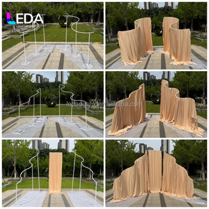 LEDA Wedding Supplies Large S Shape Metal Stand Adjustable Height Metal Wave Frame Wedding Stage for Events Decor - Product Image 6
