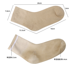 Chaussettes de sport unisexe jetables, mi-mollet, pour le <span class=keywords><strong>jogging</strong></span>, couleurs personnalisables, avec revers tissé antibactérien, pour usage quotidien en hiver - Product Image 5