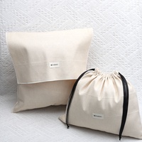 OEM & ODM kustom Logo cetak katun amplop Drawstring kantong kemasan debu untuk dompet tas tangan katun dapat digunakan kembali kantong debu kepar