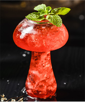 Verres à vin en forme de champignon créatif Cocktail boissons tasse en verre pour la fête nouveauté boire pour KTV Bar Club (Transparent)