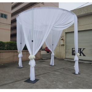 Heavy duty aluminum pipe and drape round adjustable curtain kits for outdoor wedding - Product Image 1