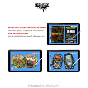 שקית מיילר 3.5 גרם עם סגירת רוכסן, אטומה לריח, עמידה בפני ילדים, בעיצוב ייחודי של Boyz Die Cut, עם הדפס צורות, עומדת על עצמה. - Product Image 4