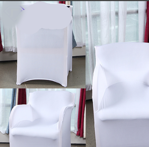 Coprisedia <span class=keywords><strong>Universale</strong></span> Bianco ad Alta Elasticità per Sedie da Ufficio con Braccioli in Legno - Product Image 5