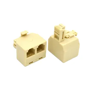Telephone 1Male plug to 2 Female RJ11 6p4c Splitter Cable Adapter 2 Way Extender Adapter Connector