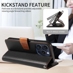 Étui en cuir pour iPhone 17/16 Pro Max, étui à rabat en tissu anti-magnétique pour Apple 16, étui de protection pour 16 Pro - Product Image 4