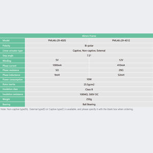 Moteur pas à pas à aimant permanent PrimoPal de petite taille 5~12V 275N 46byz 46mm 2 phases 4 fils non-tirant <span class=keywords><strong>Mini</strong></span> moteur pas à pas PM Actionneur linéaire - Product Image 3