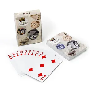 Custom Logo Printed Play Poker Plastic Deck Of Clear Acrylic Box 100Plastic Special Arabic Pvc Playing Cards For Baloot