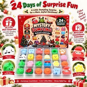 Calendario de Adviento Navideño con Caja Sorpresa, 24 Días de Diversión, Juguetes Antiestrés, Lindos Regalos Pequeños para Niños - Product Image 1