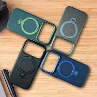 Étui de téléphone portable simple, antichute, en PC+PU, avec béquille magnétique, couleur unie, haute qualité, style professionnel pour iPhone 18 17 Pro Max