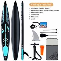 Planche de SUP de randonnée longue distance - Planche à pagaie gonflable rigide de 14' avec technologie Drop Stitch pour l'aventure