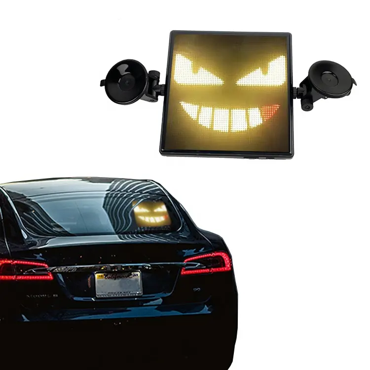 Personnalisé Polychrome RVB Numérique Intelligent Lumière Emotion Écran Interactif Led De Voiture Pour Fenêtre Arrière Arrière Avec Commande Vocale