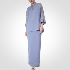 SIPO Eid Baju Kurung Kedah Vente en gros au Vietnam Malaisie Robe pour femme musulmane Broderie personnalisée Dentelle Baju Kurung - Product Image 5