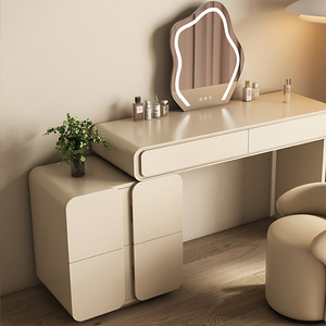 Meubles de chambre à coucher coiffeuse avec miroir Led pour <span class=keywords><strong>femme</strong></span> Table de vanité minimaliste moderne de luxe - Product Image 3