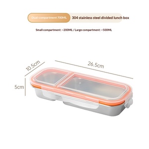 Boîte à lunch hermétique en acier inoxydable 304 avec grille, anti-mélange de saveurs, pour étudiants et employés de bureau, portable - Product Image 3