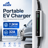 Pengisi Daya EV Portabel Tipe 2 GBT 7KW Pengisian Cepat untuk Mobil Listrik