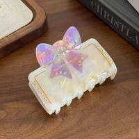 Pince à cheveux élégante personnalisable en acétate de qualité supérieure, faite à la main, avec nœud en strass multicolores, 7,5 cm, écologique
