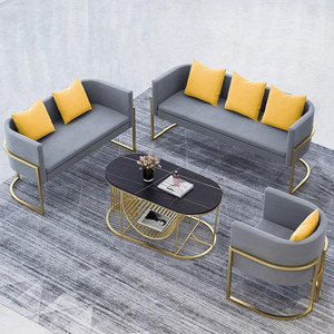 Sofá de tela nórdico, de estilo minimalista y contemporáneo, para tienda de ropa, barbería familiar pequeña, estudio de bodas, sofá pequeño - Product Image 1