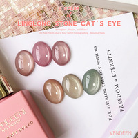 15ml UV Gel Linglong Stone Magnetic Cat Eye 6-Warna Tahan Air Cat Kuku dengan Botol yang Dapat Disesuaikan untuk Seni Kuku