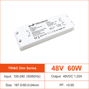 Driver LED dimmable CV 60W sans scintillement TRIAC/0-10V/1-10V/10V PWM/RX pour bande LED 100-240V AC-DC 12V/24V/48V IP20 Alimentation LED - Product Image 4