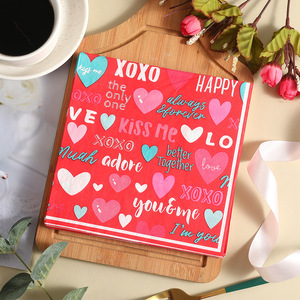 Colorful Hearts Printed Paper Napkins 33x33cm Valentine's Day Decorations Disposable Tableware for Parties - Product Image 4