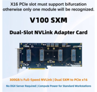 Kartu Adaptor Dual SXM2 ke PCIe X16 NVLink Berkinerja Tinggi untuk V100, Baseboard SXM2 Riser Kecepatan Tinggi 300GB/s