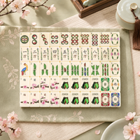 Ensemble de Mahjong en Gros avec Tuiles Solides à Motifs Floraux Traditionnels (Prune, Orchidée, Bambou, Chrysanthème) – Idéal pour un Cadeau de Fêtes