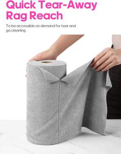 Paquete de 50 toallas de limpieza de trapo de microfibra ecológicas modernas lavables reutilizables para el hogar (gris) - Product Image 2