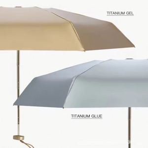 Parapluie compact de voyage de style américain avec impression de logo personnalisé, manche en métal et fibre de verre, protection solaire et pluie, promotionnel, en forme de capsule, 5 sections - Product Image 3