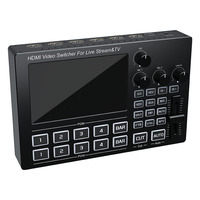 SOFLY HDMI Video Switcher untuk Live Streaming 4 Way HDMI Video Switcher dengan Layar 5-inci Terintegrasi HDMI Video Switcher 4 in 2 Out