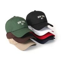 Casquette de Papa Ajustable en Coton 100% Personnalisée 6 Panneaux, Logo Brodé NEW YORK, Vente en Gros, Casquettes de Baseball et de Sport Personnalisées