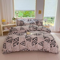 Ensemble de draps plats en microfibre brossée douce imprimés sur mesure, respirants, pour hôtel et maison, vente en gros