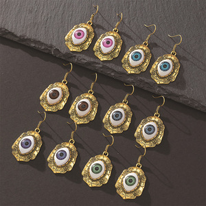 Evil Eye <b>Tassel</b> Drop <b>Earrings</b> Zinc Alloy Bezel Setting Fashion Jewelry For Women Yiwu Origin Style 1 To 6 - Product Image 1