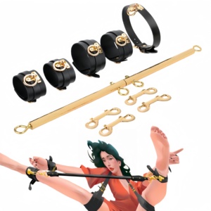 Accessoires de bondage SM, barre métallique réglable et amovible, artefact de séparation des jambes, menottes de haute qualité pour les mains et les pieds, jouet de flirt - Product Image 3