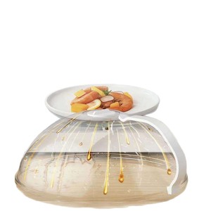Microwave Food Cover Round Transparent <b>Clip</b>-On Lid For Kitchen Use With White Handle Microwave Safe High Temperature - Product Image 5