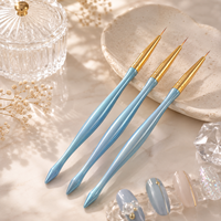 Pinceau de précision léger à finition électro-plaquée irisée pour nail art, stylo de dessin pour ongles, peinture d'ongles, OEM personnalisé