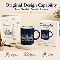 Mug à café en céramique souvenir de Washington (États-Unis) avec motif du Monument du Capitole, pour tasses en céramique avec boîte, personnalisable OEM ODM, vente en gros