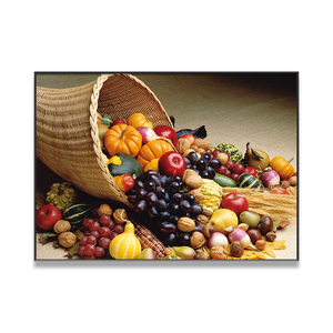 Peinture sur verre colorée scandinave avec motifs de fruits et légumes nordiques pour la décoration murale de cuisine - Product Image 6