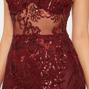 Customize <b>Sexy</b> <b>Women</b> Sequin <b>Dress</b> Strappy Sheer Panel Sequin <b>Womens</b> Club <b>Dress</b> Bodycon <b>Dress</b> - Product Image 3