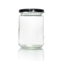 Venta al por mayor 100ml 250ml 350ml 500ml 720ml en forma de frasco de vidrio de miel jalea mermelada con tapa de Metal