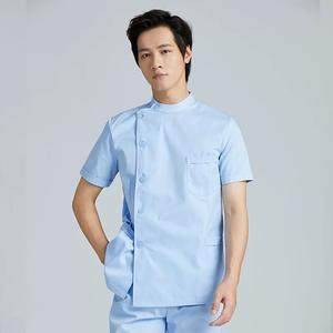 Tenue Médicale Unisexe à Manches Courtes en Tissu Sergé Polyester/Coton – Ensemble d'Été Court pour Infirmiers, Médecins Dentistes et Professionnels de la Santé - Product Image 6