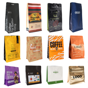 Bao bì cà phê thân thiện với môi trường 12oz 340g đáy phẳng màu đen có van và khóa kéo, bao bì cà phê tùy chỉnh - Product Image 2