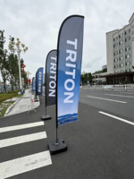 Drapeau de plage à double face, résistant au vent, en forme de larme, avec support, pour promotion publicitaire en extérieur, drapeau plume