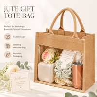 Sac fourre-tout en jute écologique et recyclable pour la plage, sac de shopping en lin naturel avec fenêtres transparentes – Ventes Flash