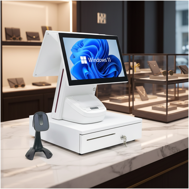 Hot Selling White 15.6"+9.7" Dual Screen Win7 OS RK3568 CPU 1366x768 8GB+128GB 1-Year Warranty X3A Model Cash Register POS