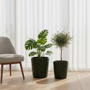 Vasi Moderni in Ceramica <span class=keywords><strong>per</strong></span> Piante da Giardino con Fori di Drenaggio, Finitura Smaltata, Design Durevole <span class=keywords><strong>per</strong></span> Uso Interno/Esterno - Product Image 2