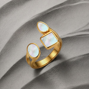 Bague Croissant Vintage Côtelée en Acier Inoxydable 304 Plaqué Or 18K, Étanche et Inaltérable, pour Femme, Bijoux en Gros - Product Image 6